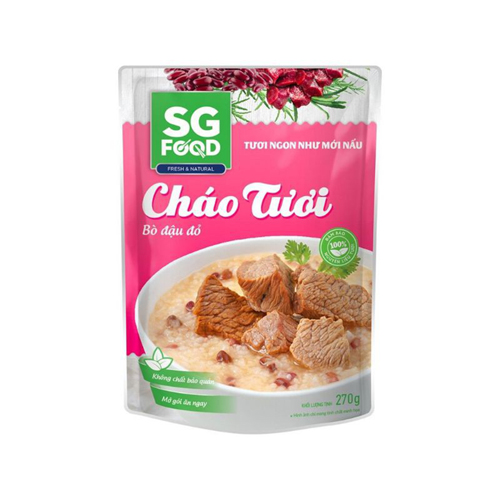 Cháo tươi SG food bò đậu đỏ 270g