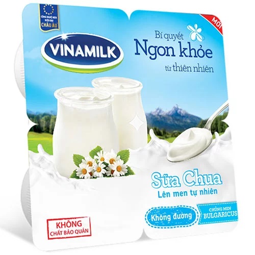 Sữa chua Vinamilk không đường 100g*4h