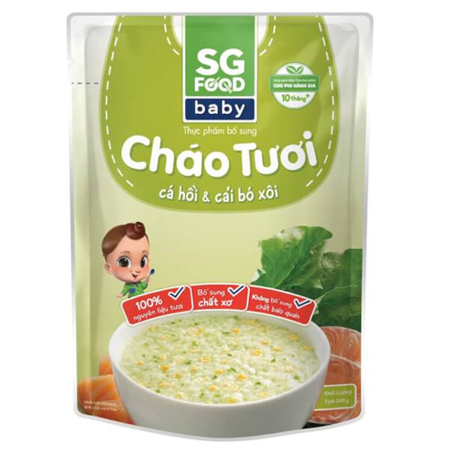 Cháo tươi Baby cá hồi & cải bó xôi 240g