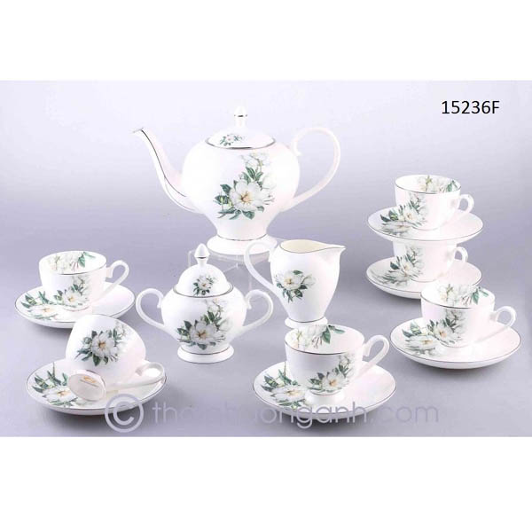 Bộ tách trà sứ xương 15236F 15pcs