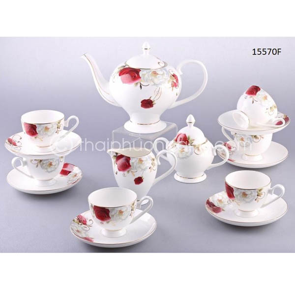 Bộ tách trà sứ xương 15570F 15pcs