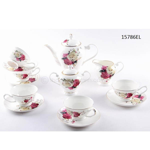 Bộ tách trà sứ xương 15786EL 15pcs