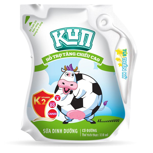 Thùng Sữa dinh dưỡng Kun có đường túi 110ml