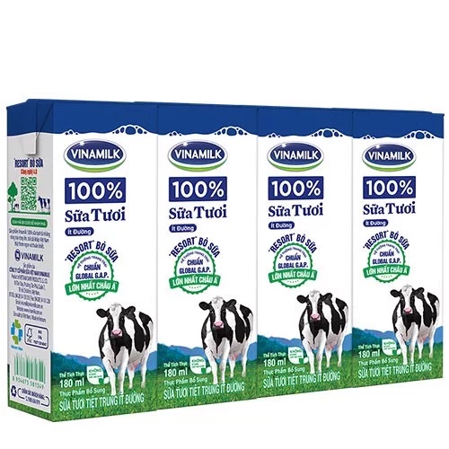 Sữa tươi vi chất Vinamilk có đường 180ml 4h/vỉ