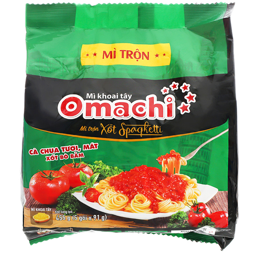 Mì khoai tây Omachi xốt Spaghetti 91g(5 gói/bịch)