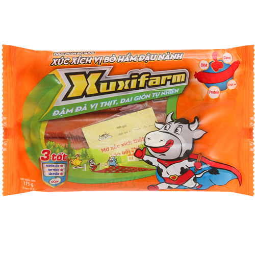 Xúc xích bò hầm đậu nành Xuxifarm 175g