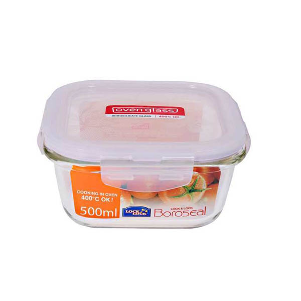Hộp đựng TP vuông thủy tinh chịu nhiệt Lock&Lock 500ml LLG214