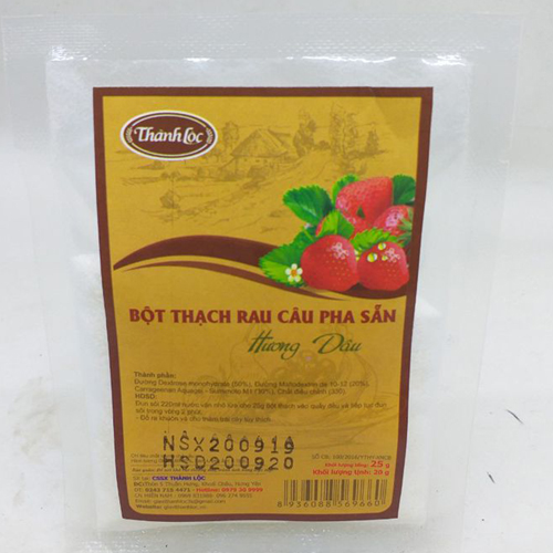 Bột thạch rau câu pha sẵn hương dâu Thành Lộc 140g