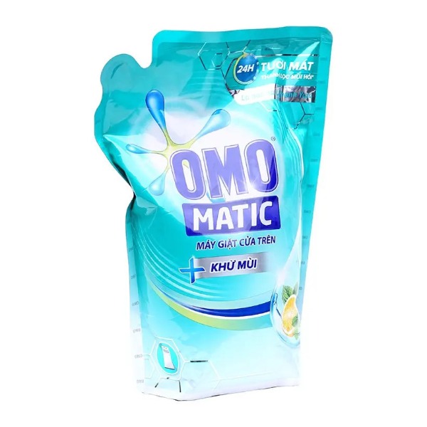 Nước giặt Omo matic khử mùi tinh chất bạc hà và chanh túi 2.3kg