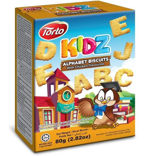 Bánh quy bảng chữ cái hương gà Torto Kidz 80g