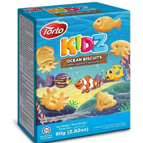 Bánh quy đại dương vani Torto Kidz 80g