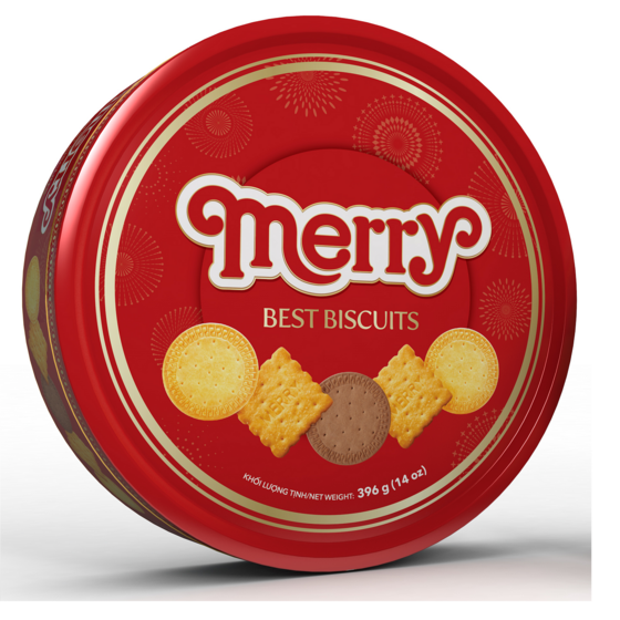 Bánh quy sữa Merry hộp thiếc 369g