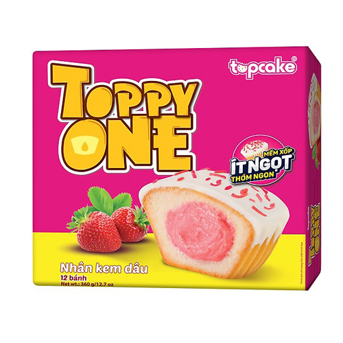 Bánh Toppy One nhân kem dâu 360g