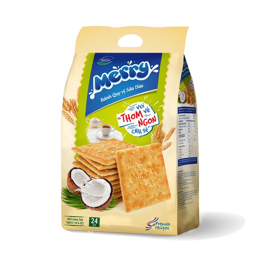Bánh quy vị sữa dừa Merry 528g/gói