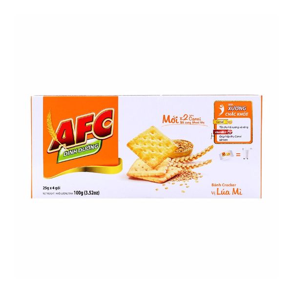 Bánh quy AFC vị lúa mì Kinh Đô hộp 100g