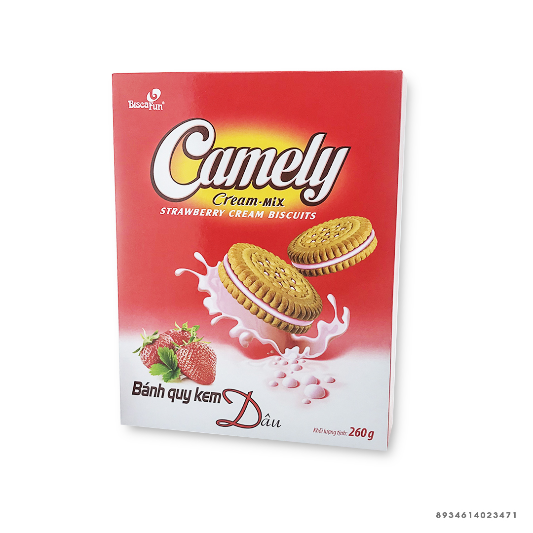 Bánh quy kem dâu Camely 260g
