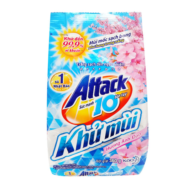 Bột giặt Attack khử mùi hương Anh đào 360g