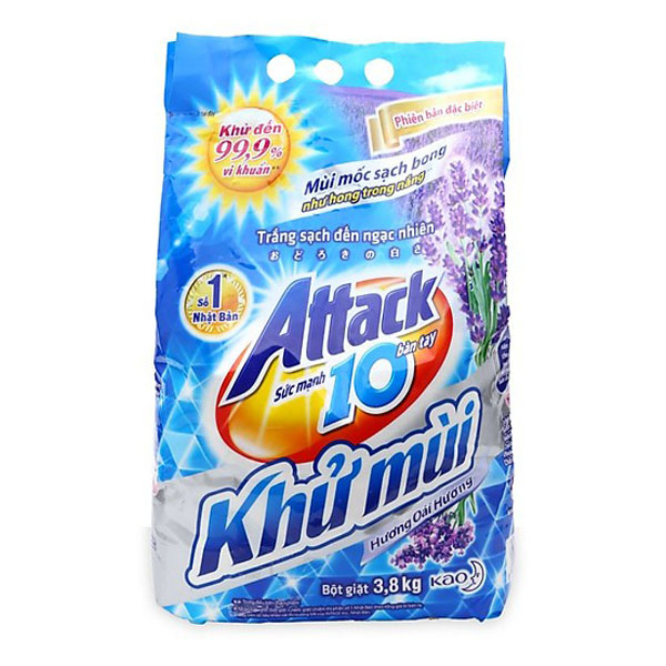 Bột giặt Attack khử mùi hương oải hương 3.8kg