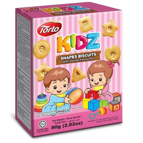 Bánh quy hình khối hương vani Torto Kidz 80g