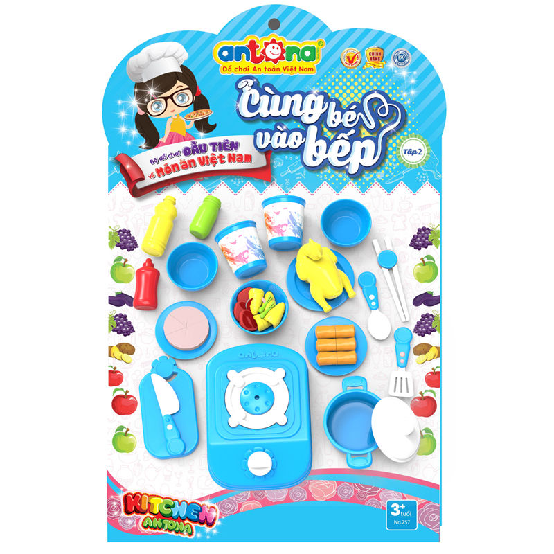 Đồ chơi Antona No.257 - Cùng bé vào bếp (màu xanh)