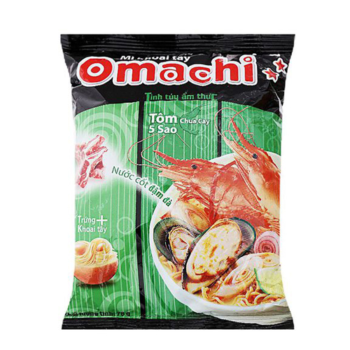 Mì khoai tây Omachi Tôm chua cay 5 sao 78g
