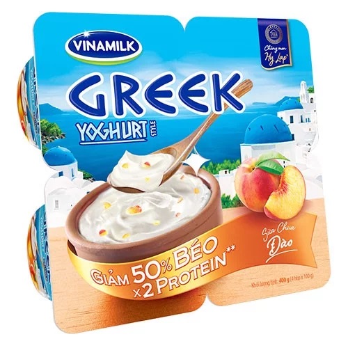 Sữa chua ăn Vinamilk Greek Style đào 4h/vỉ