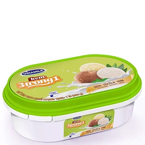 Kem Vinamilk 3in1 dừa - socola - vani Hộp 1L