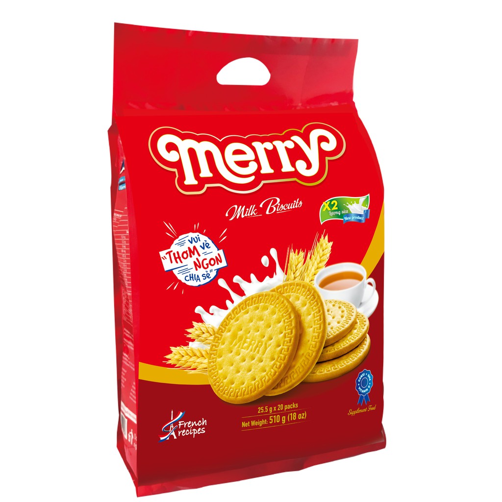 Bánh quy sữa Merry gói 510g
