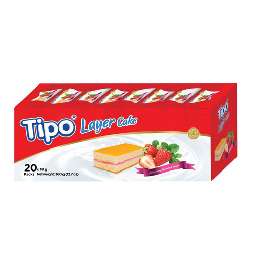Bánh bông lan Tipo hương dâu 360g