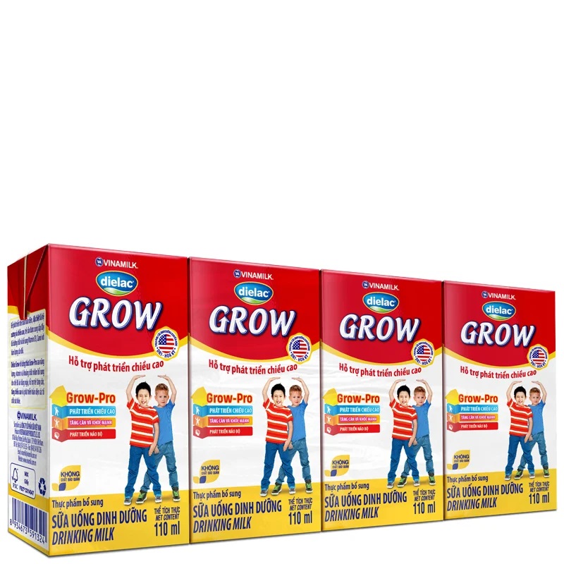 Sữa bột pha sẵn Dielac Grow Vinamlik 4h*110ml