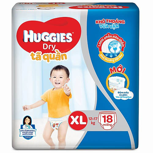 Tã quần Huggies XL18 (Size XL - 18 miếng)
