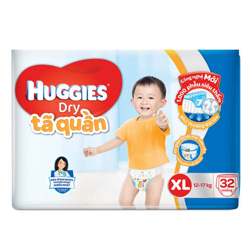 Tã quần Huggies XL32 (Size XL - 32 miếng)