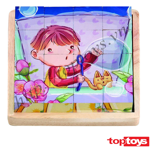 Khối xếp hình 6 tranh bé trai HJD93923