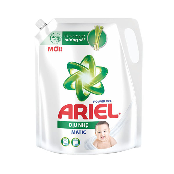 Nước giặt ariel dịu nhẹ hương sả túi 2 lít