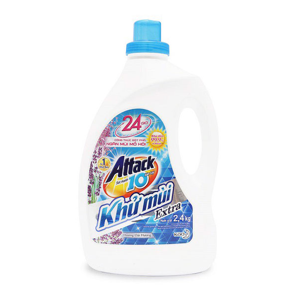 Nước giặt Attack Khử Mùi Extra hương oải hương 2.4kg