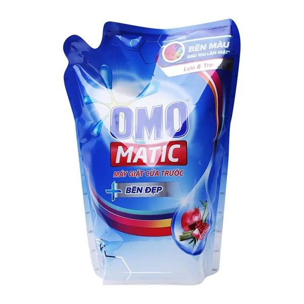 Nước giặt Omo Matic bền đẹp lựu và tre 2.3kg (Xanh)