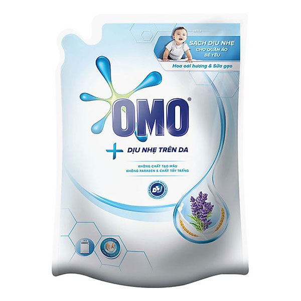 Nước giặt Omo cho bé hương oải hương và sữa gạo 2.3kg