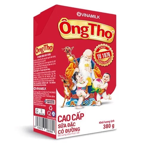 Sữa đặc có đường ông thọ đỏ vinamilk 380g hộp giấy