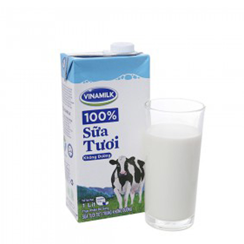 Sữa tươi nguyên chất Vinamilk không đường 1 lít