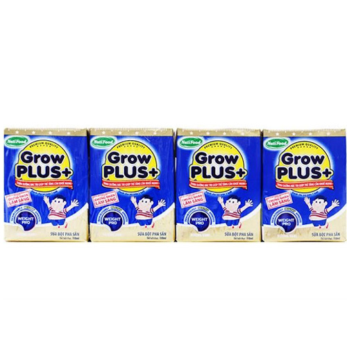 Sữa bột pha sẵn Grow Plus xanh + 110ml (4 hộp) Tăng cân hiệu quả