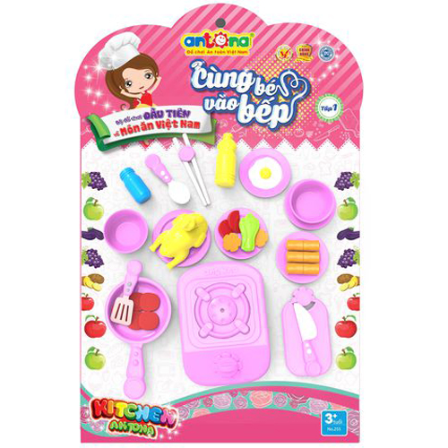 Đồ chơi cùng bé vào bếp Anto 255 ( màu hồng)