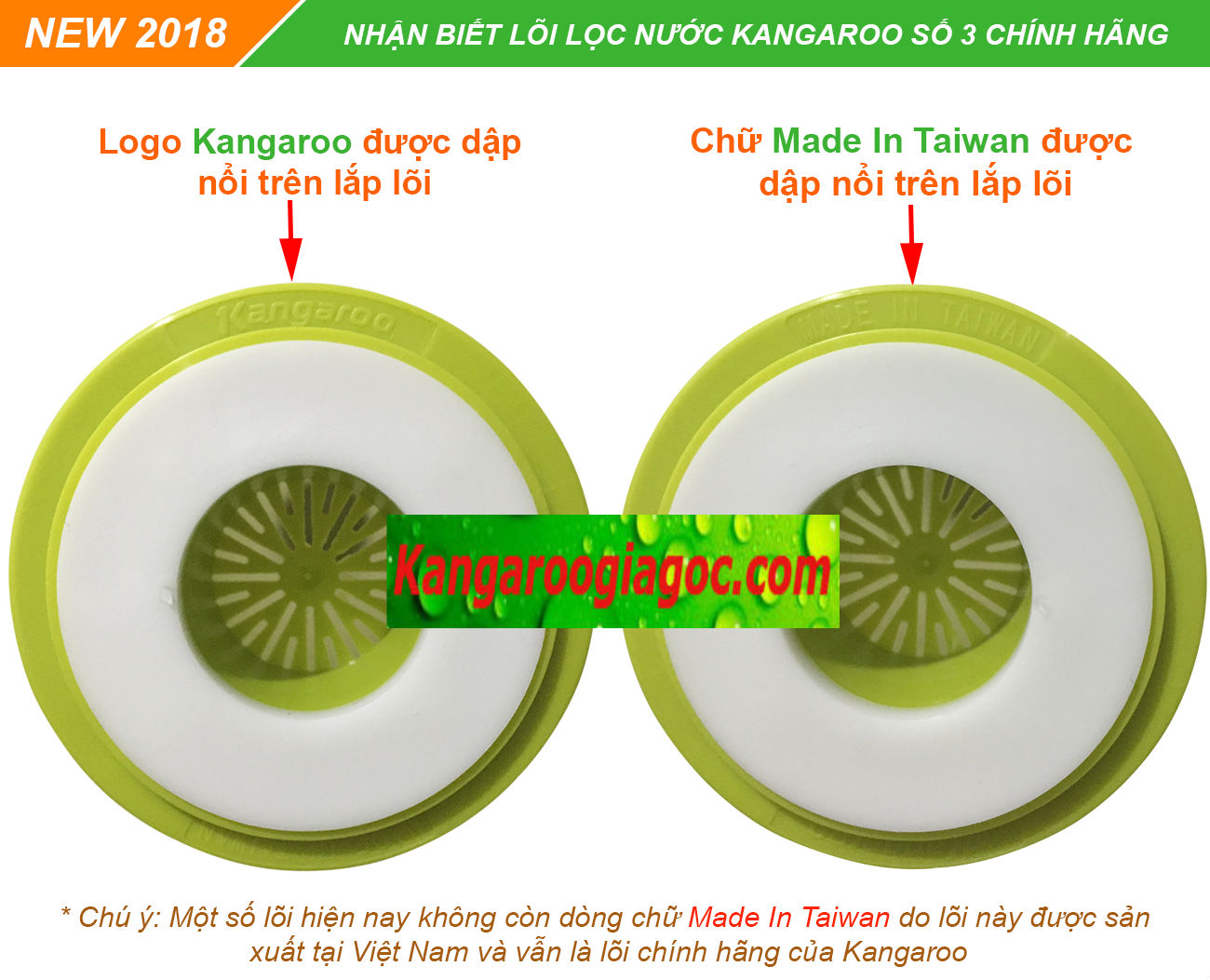 phân biệt lõi lọc nước kangaroo chính hãng