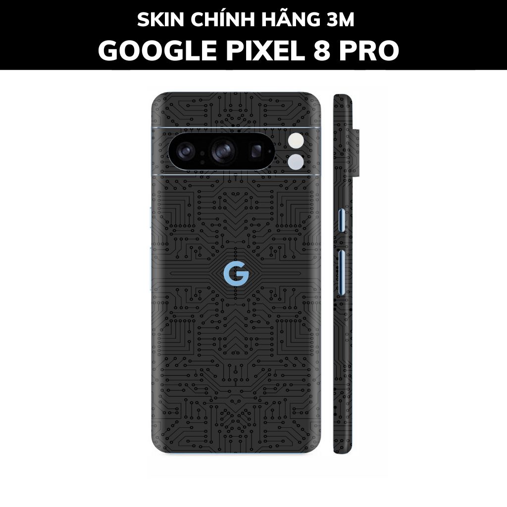 Dán skin điện thoại Pixel 8, Pixel 8 Pro full body và camera nhập khẩu chính hãng USA phụ kiện điện thoại huỳnh tân store - ELECTRIC FULL BLACK - Warp Skin Collection