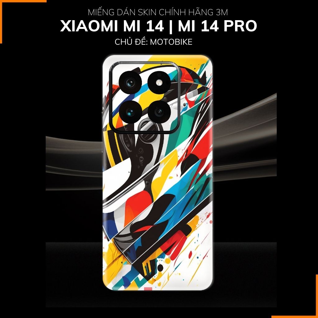Dán skin điện thoại Xiaomi Mi 14 , Mi 14 Pro full body và camera nhập khẩu chính hãng USA in hình Motobiker - SKD C05 phụ kiện điện thoại huỳnh tân store