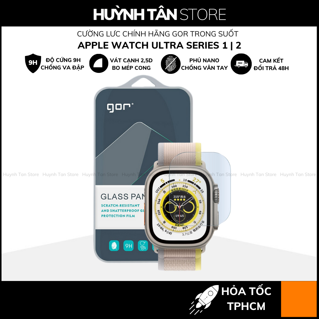 Cường lực gor apple watch ultra 1 2 trong suốt chính hãng phụ kiện điện thoại huỳnh tân store