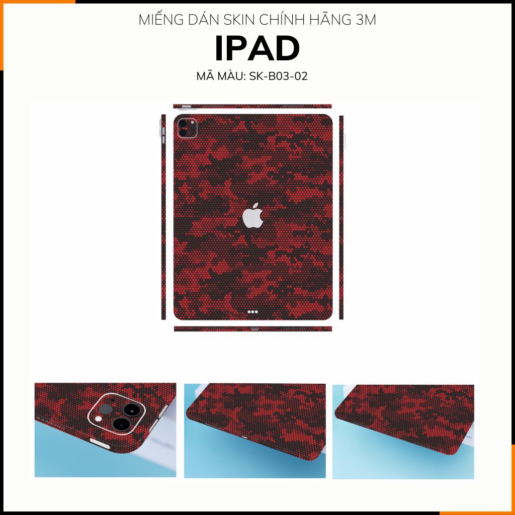 Dán skin ipad , ipad pro, ipad air , ipad mini full body và camera chính hãng 3M - MAMBA RED - SK-B03-02 phụ kiện điện thoại huỳnh tân store