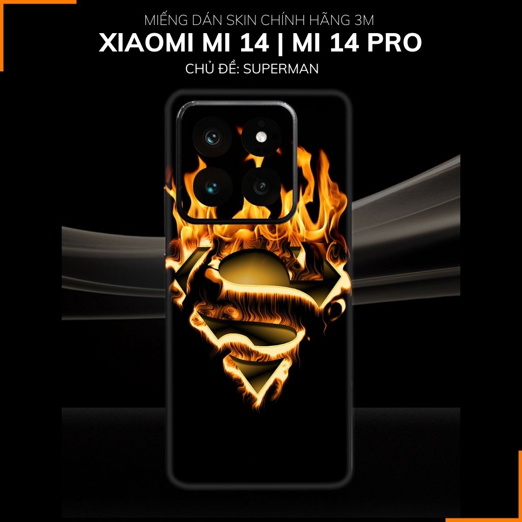 Dán skin điện thoại Xiaomi Mi 14 , Mi 14 Pro full body và camera nhập khẩu chính hãng USA in hình SUPER MAN - SKD Z05 phụ kiện điện thoại huỳnh tân store