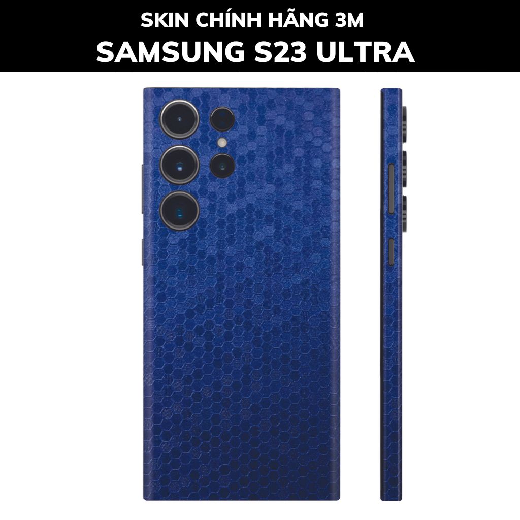 Dán skin điện thoại Samsung S23 Ultra full body và camera nhập khẩu chính hãng USA phụ kiện điện thoại huỳnh tân store - HONEYCOMB BLUE - Warp Skin Collection