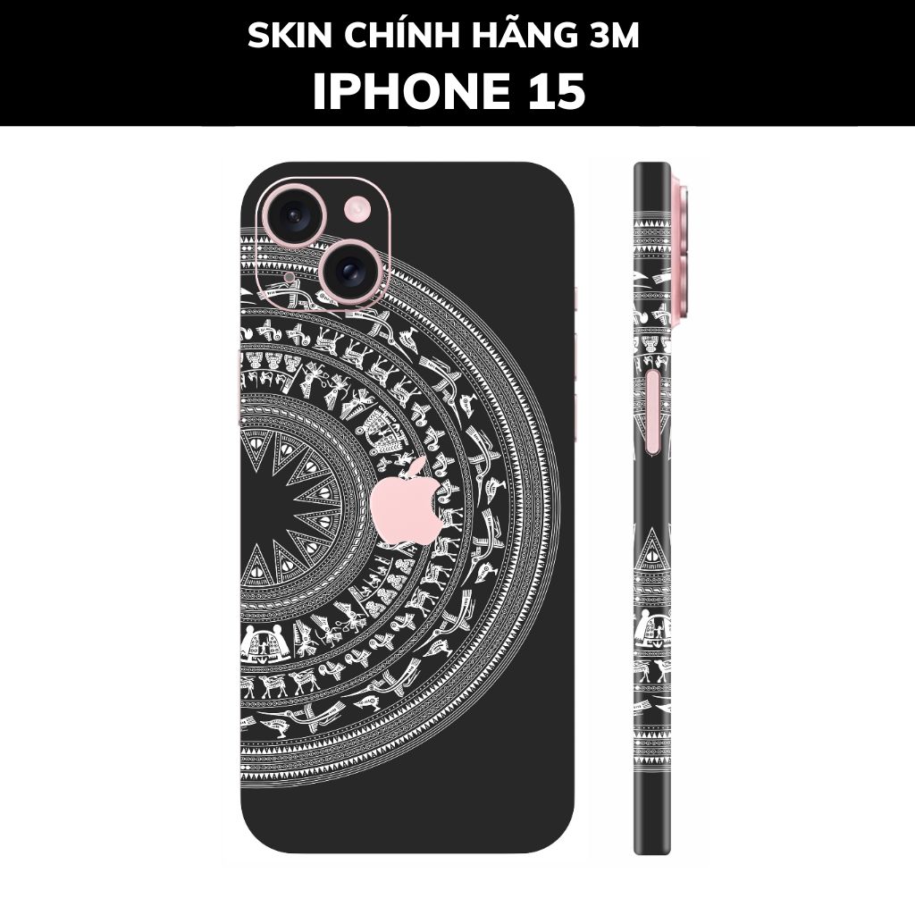 Dán skin điện thoại Iphone 15, Iphone 15 Plus full body và camera nhập khẩu chính hãng USA phụ kiện điện thoại huỳnh tân store - NỬA TRỐNG ĐỒNG BLACK - Warp Skin Collection