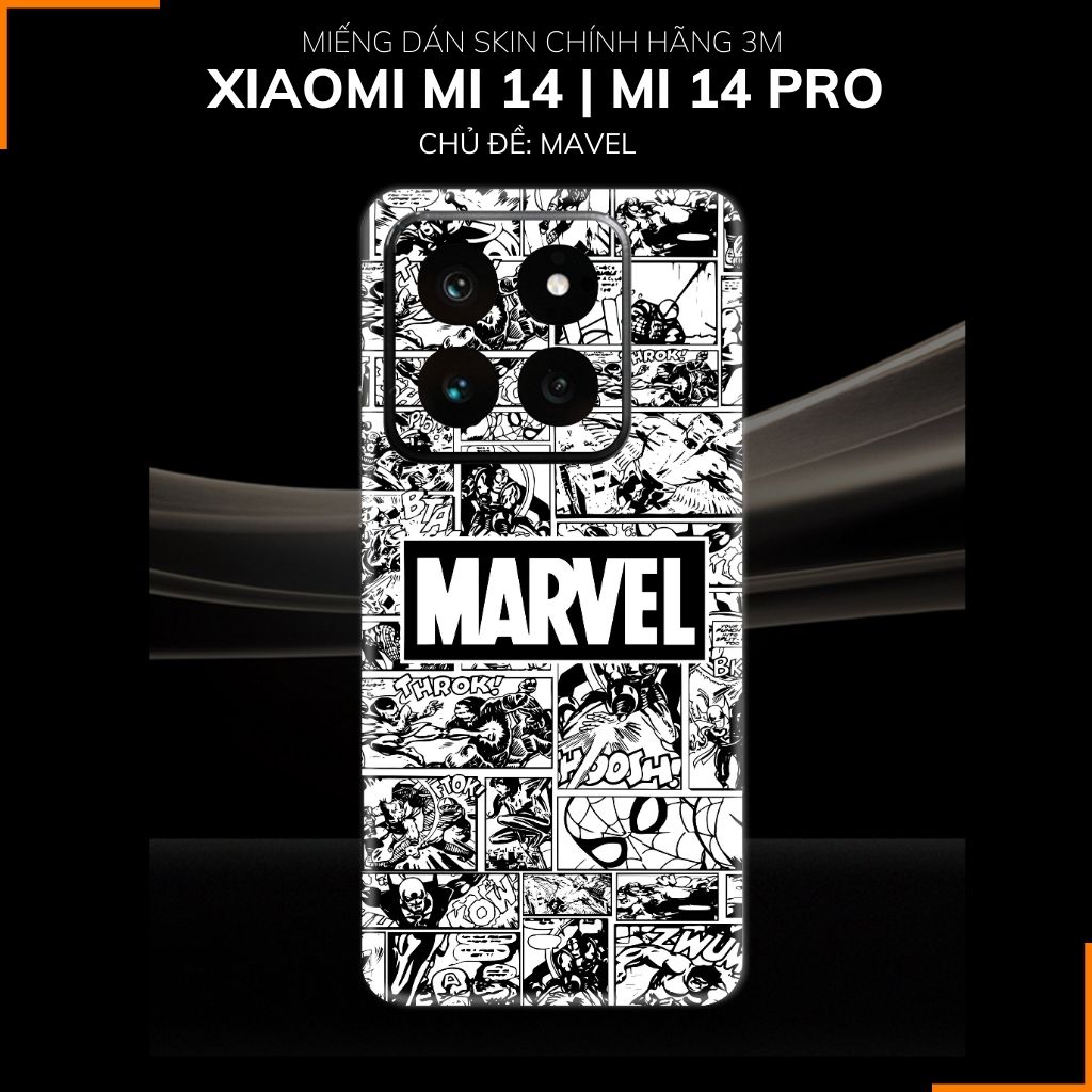 Dán skin điện thoại Xiaomi Mi 14 , Mi 14 Pro full body và camera nhập khẩu chính hãng USA in hình MAVEL - SKD M10 phụ kiện điện thoại huỳnh tân store